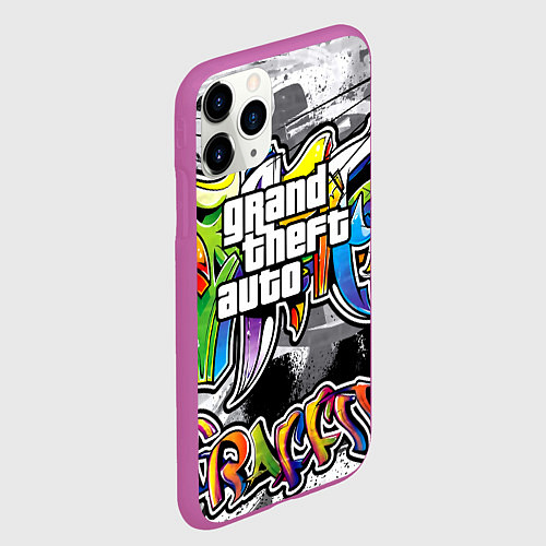 Чехол iPhone 11 Pro матовый GTA / 3D-Фиолетовый – фото 2