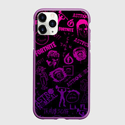 Чехол iPhone 11 Pro матовый TRAVIS SCOTT X FORTNITE, цвет: 3D-фиолетовый