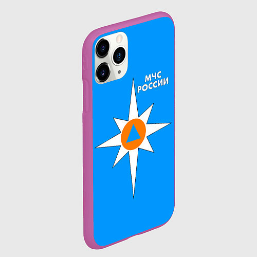 Чехол iPhone 11 Pro матовый МЧС России / 3D-Фиолетовый – фото 2