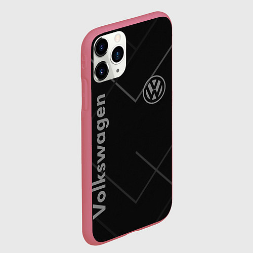 Чехол iPhone 11 Pro матовый VOLKSWAGEN / 3D-Малиновый – фото 2