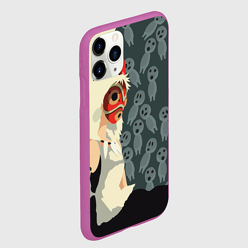 Чехол iPhone 11 Pro матовый Принцесса Мононоке / 3D-Фиолетовый – фото 2