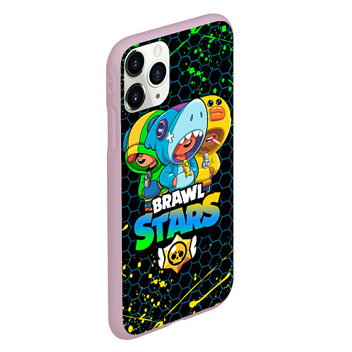 Чехол iPhone 11 Pro матовый BRAWL STARS LEON SKINS / 3D-Розовый – фото 2