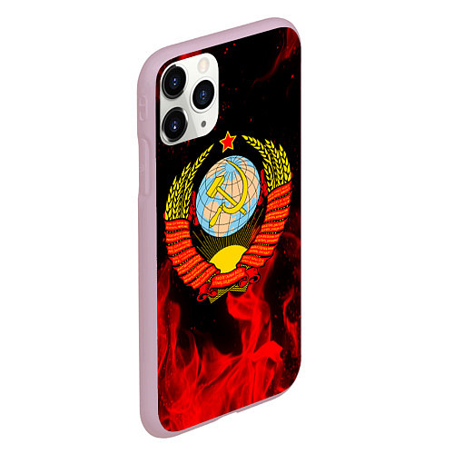 Чехол iPhone 11 Pro матовый СССР / 3D-Розовый – фото 2