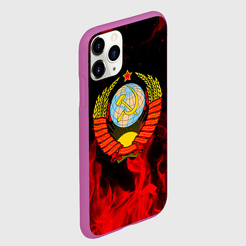 Чехол iPhone 11 Pro матовый СССР / 3D-Фиолетовый – фото 2
