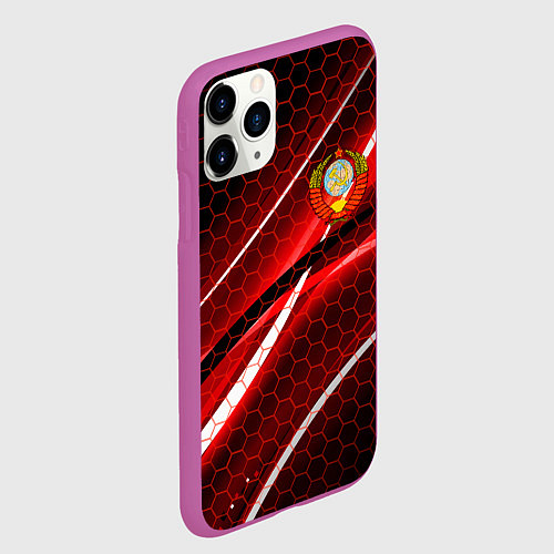 Чехол iPhone 11 Pro матовый СССР / 3D-Фиолетовый – фото 2
