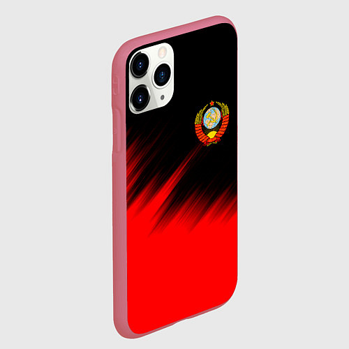 Чехол iPhone 11 Pro матовый СССР / 3D-Малиновый – фото 2