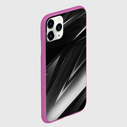 Чехол iPhone 11 Pro матовый GEOMETRY STRIPES BLACK & WHITE, цвет: 3D-фиолетовый — фото 2