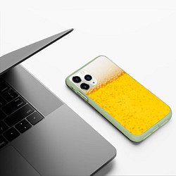Чехол iPhone 11 Pro матовый Пиво, цвет: 3D-салатовый — фото 2