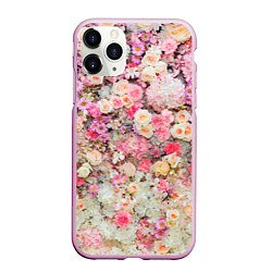Чехол iPhone 11 Pro матовый Цветочное поле, цвет: 3D-розовый