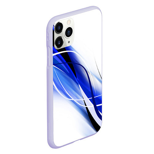 Чехол iPhone 11 Pro матовый GEOMETRY STRIPES BLUE / 3D-Светло-сиреневый – фото 2