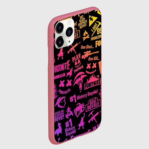 Чехол iPhone 11 Pro матовый FORTNITE PARTY EVENT / 3D-Малиновый – фото 2