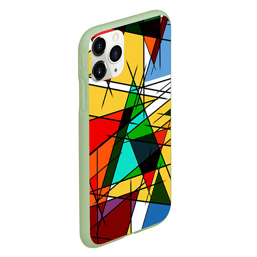 Чехол iPhone 11 Pro матовый ПИКАССО / 3D-Салатовый – фото 2