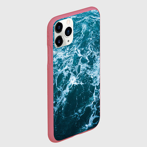 Чехол iPhone 11 Pro матовый Водная гладь / 3D-Малиновый – фото 2