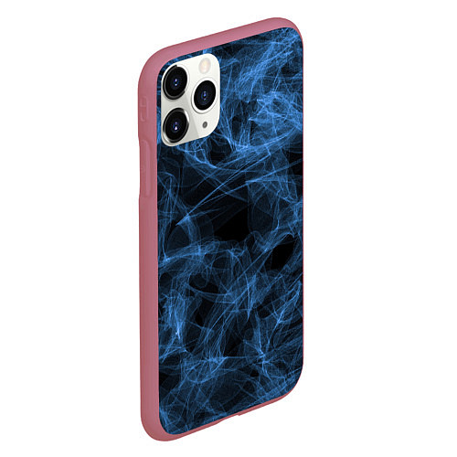 Чехол iPhone 11 Pro матовый Синий дым / 3D-Малиновый – фото 2