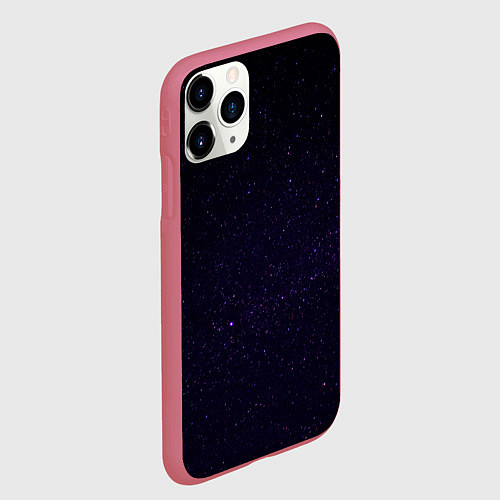 Чехол iPhone 11 Pro матовый Звездное небо / 3D-Малиновый – фото 2