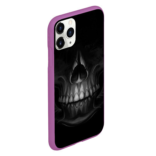 Чехол iPhone 11 Pro матовый Череп / 3D-Фиолетовый – фото 2