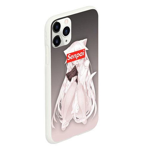 Чехол iPhone 11 Pro матовый Senpai / 3D-Белый – фото 2