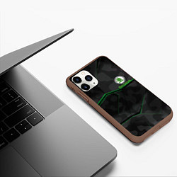 Чехол iPhone 11 Pro матовый SKODA, цвет: 3D-коричневый — фото 2