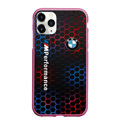 Чехол iPhone 11 Pro матовый BMW M PERFORMANCE, цвет: 3D-малиновый