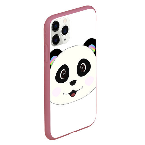 Чехол iPhone 11 Pro матовый Panda / 3D-Малиновый – фото 2