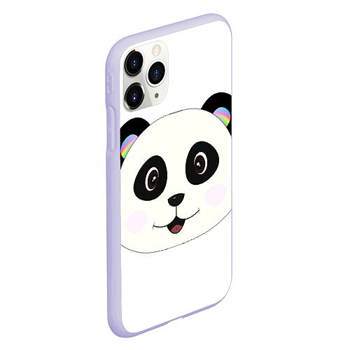 Чехол iPhone 11 Pro матовый Panda / 3D-Светло-сиреневый – фото 2