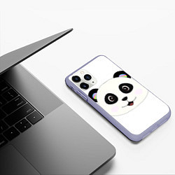 Чехол iPhone 11 Pro матовый Panda, цвет: 3D-светло-сиреневый — фото 2