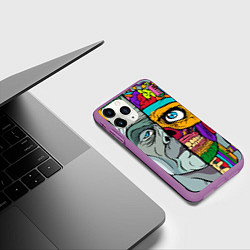 Чехол iPhone 11 Pro матовый Франкенштейн, цвет: 3D-фиолетовый — фото 2