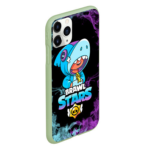 Чехол iPhone 11 Pro матовый Brawl Stars Leon Shark / 3D-Салатовый – фото 2