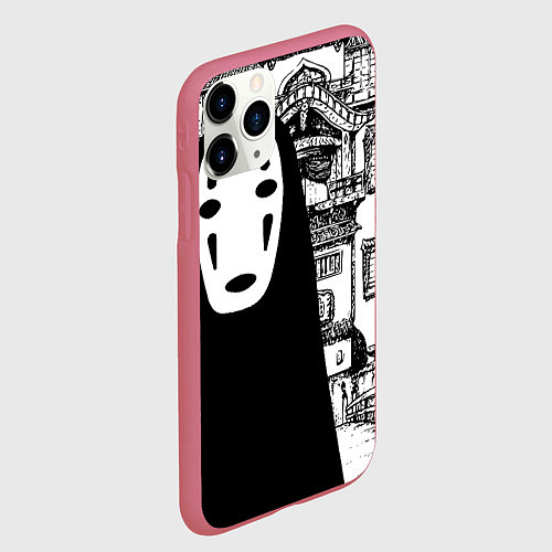 Чехол iPhone 11 Pro матовый No-Face Spirited Away Ghibli / 3D-Малиновый – фото 2