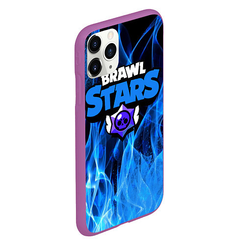 Чехол iPhone 11 Pro матовый BRAWL STARS / 3D-Фиолетовый – фото 2