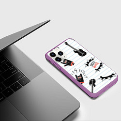 Чехол iPhone 11 Pro матовый Ты рокер, цвет: 3D-фиолетовый — фото 2