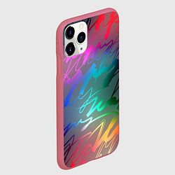 Чехол iPhone 11 Pro матовый Узоры, цвет: 3D-малиновый — фото 2
