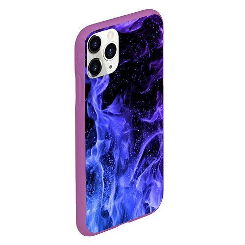 Чехол iPhone 11 Pro матовый ОГОНЬ / 3D-Фиолетовый – фото 2