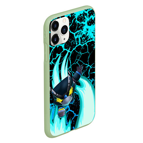 Чехол iPhone 11 Pro матовый Brawl stars mecha crow / 3D-Салатовый – фото 2