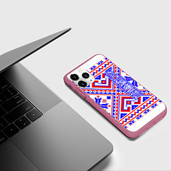 Чехол iPhone 11 Pro матовый Лес мой храм, цвет: 3D-малиновый — фото 2