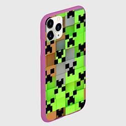 Чехол iPhone 11 Pro матовый Minecraft, цвет: 3D-фиолетовый — фото 2