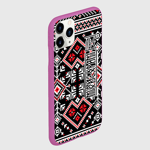 Чехол iPhone 11 Pro матовый Лес мой храм / 3D-Фиолетовый – фото 2