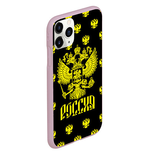 Чехол iPhone 11 Pro матовый Россия / 3D-Розовый – фото 2