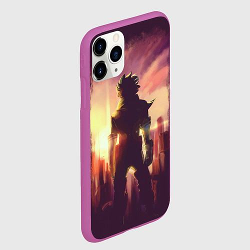 Чехол iPhone 11 Pro матовый Моя геройская академия / 3D-Фиолетовый – фото 2