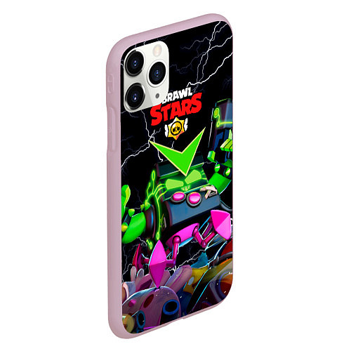 Чехол iPhone 11 Pro матовый Brawl Stars Virus 8-Bit / 3D-Розовый – фото 2