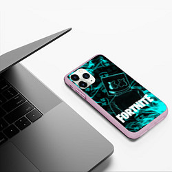 Чехол iPhone 11 Pro матовый Fortnite Marshmello, цвет: 3D-розовый — фото 2