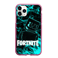 Чехол iPhone 11 Pro матовый Fortnite Marshmello, цвет: 3D-малиновый