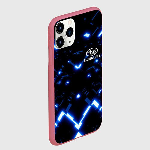 Чехол iPhone 11 Pro матовый SUBARU / 3D-Малиновый – фото 2