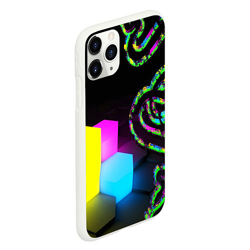 Чехол iPhone 11 Pro матовый RAZER / 3D-Белый – фото 2