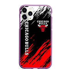 Чехол iPhone 11 Pro матовый CHICAGO BULLS, цвет: 3D-фиолетовый