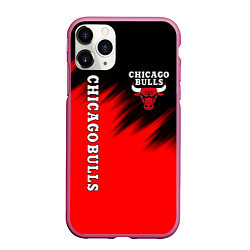 Чехол iPhone 11 Pro матовый CHICAGO BULLS, цвет: 3D-малиновый