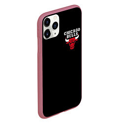 Чехол iPhone 11 Pro матовый CHICAGO BULLS, цвет: 3D-малиновый — фото 2