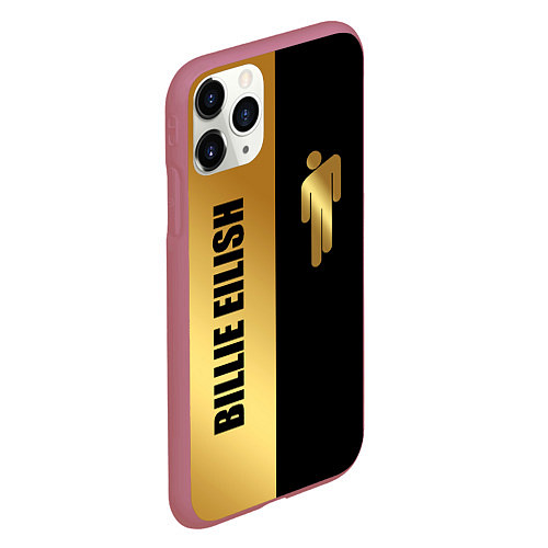 Чехол iPhone 11 Pro матовый Billie Eilish Gold / 3D-Малиновый – фото 2