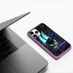 Чехол iPhone 11 Pro матовый Brawl Stars CROW, цвет: 3D-фиолетовый — фото 2