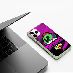 Чехол iPhone 11 Pro матовый СПАЙК BRAWL STARS, цвет: 3D-салатовый — фото 2